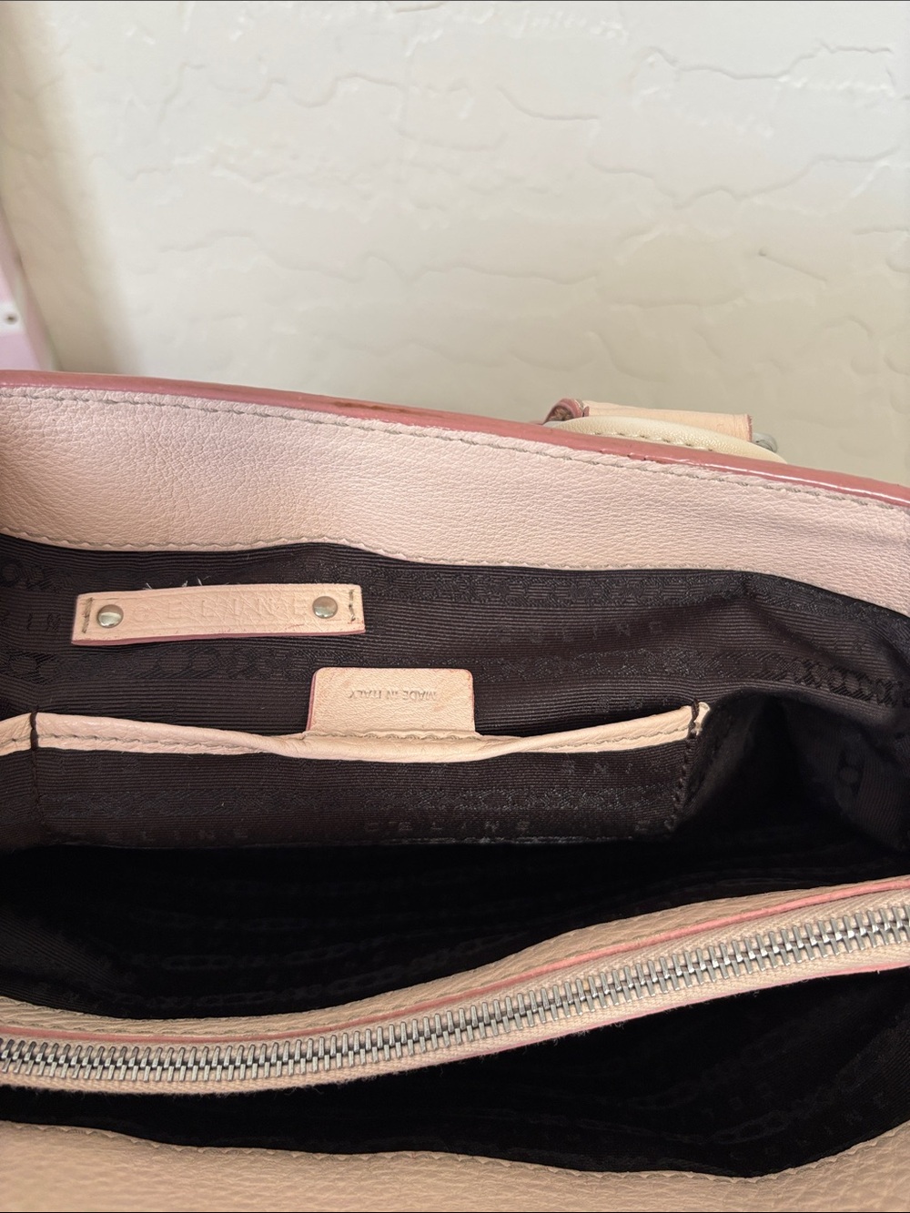 Celine Boogie Bag-  Light Pink Pebbled Leather Satchel with Charm - Picture 9 of 12